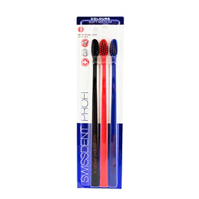 Swissdent Profi Colours Trio Soft-Medium Οδοντόβουρτσα 3 τεμ