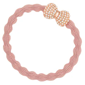 By Eloise London Rose Gold Bling Bow Λαστιχάκι για τα μαλλιά για γυναίκες 1 τεμ